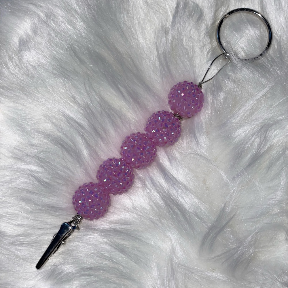 ATM Card Grabber Clip Keychain Handmade PINK